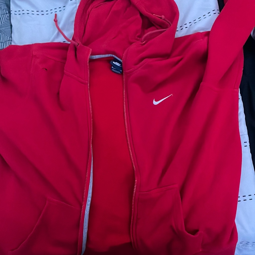 Red Nike hoodie